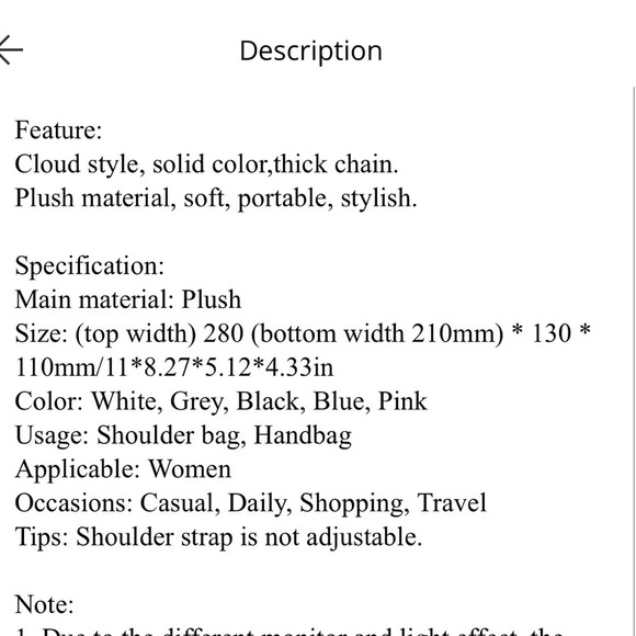 Fashion fluffy Tan chunky chain women’s shoulder bag - Picture 10 of 10